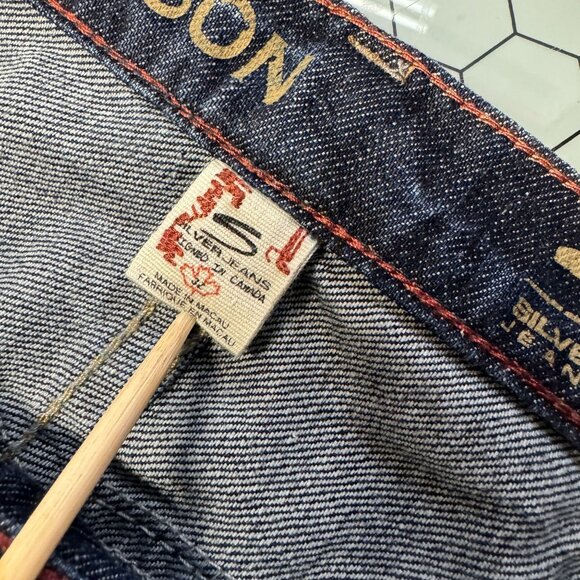 Silver Grayson Jeans Mens 32x31 Dark Blue Straight Leg Denim Distressed 32x31 - Picture 3 of 9